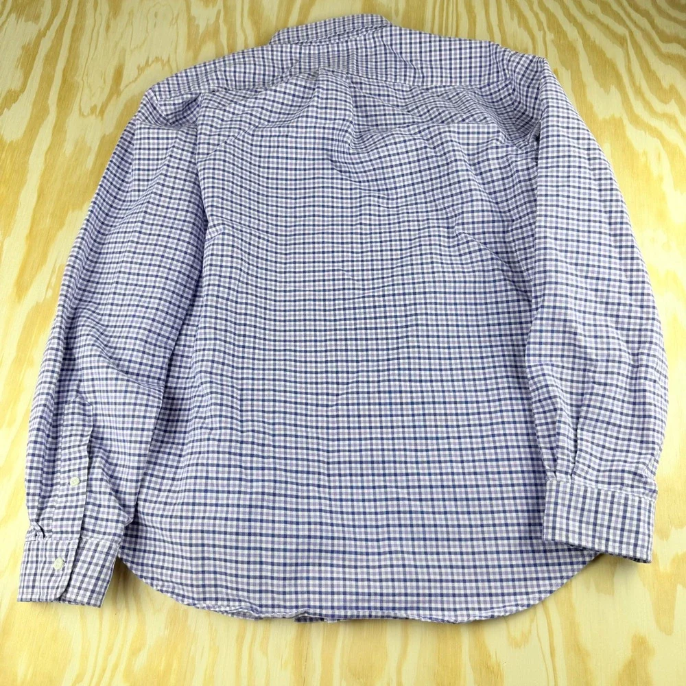 Polo Ralph Lauren Mens Gingham Check‎ Button Down Shirt Purple Blue White XL